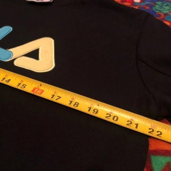 Women's Black Vintage Fila Sweatshirt Cute Spring Pastels - Picture 4 of 5